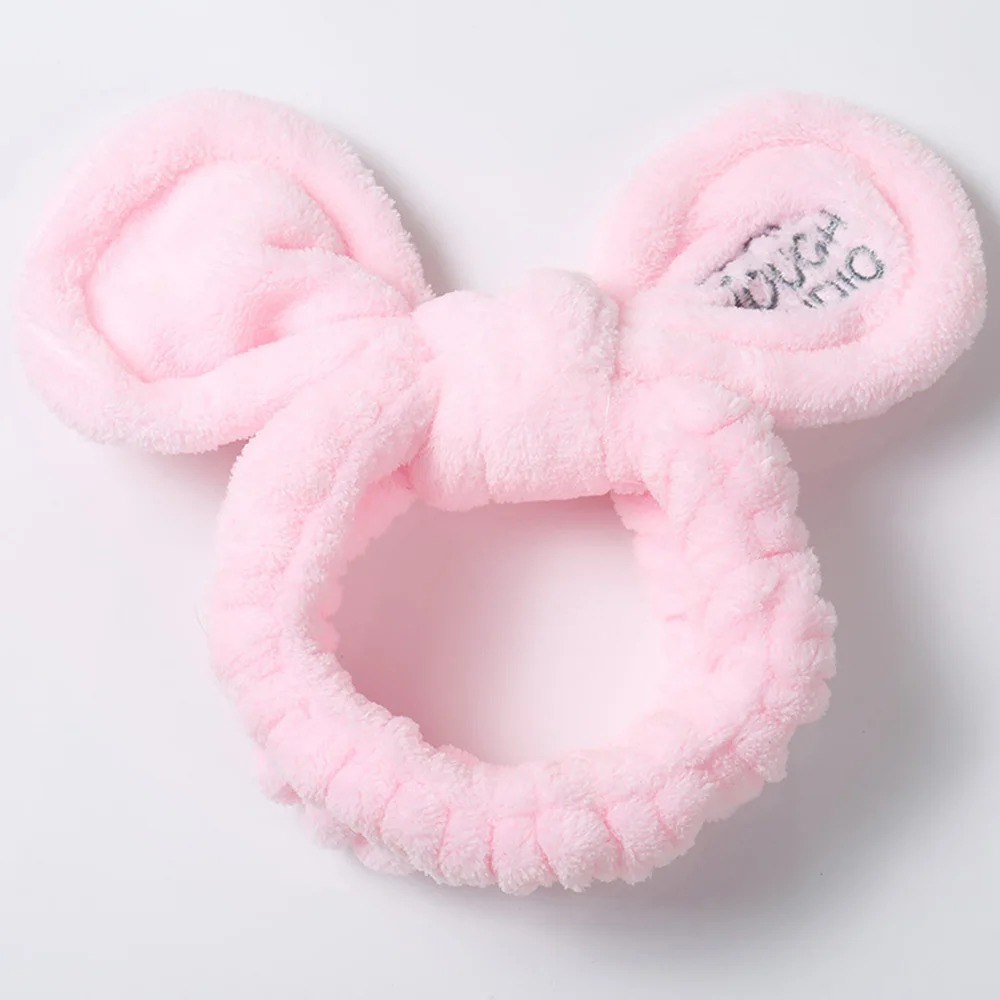 

Cute Coral Fleece Rabbit Ears Soft Bow Headbands For Women Girls Hairbands Make Up Wash Face Hair Holder Turban Hair Accessories
