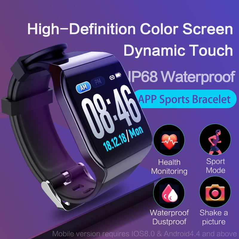 

BINSSAW KSS901 цветной экран умный браслет сердце RateTracker сообщение напоминание Спорт Водонепроницаемый Цифровые мужские умные часы для Ios