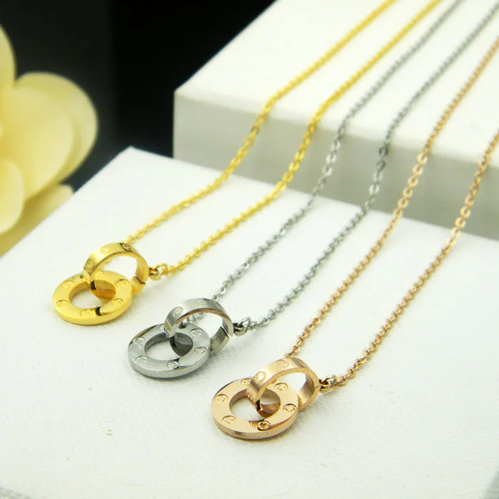 

Personalized Pendant Necklace Fashion Copper Ornament Circle Shape Retro Pop Style Send Love Gift 2019 new hot