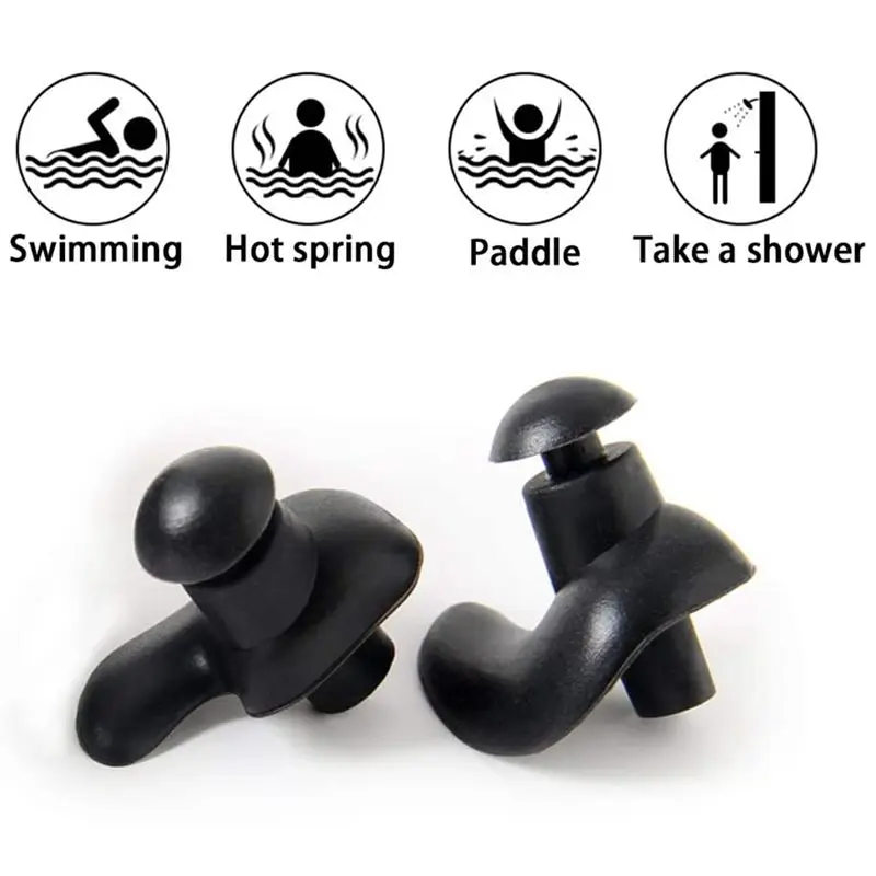 

5 Pairs of Swimming Earplugs, Waterproof and Reusable Silicone Swimming Earplugs Suitable for Children and Adults