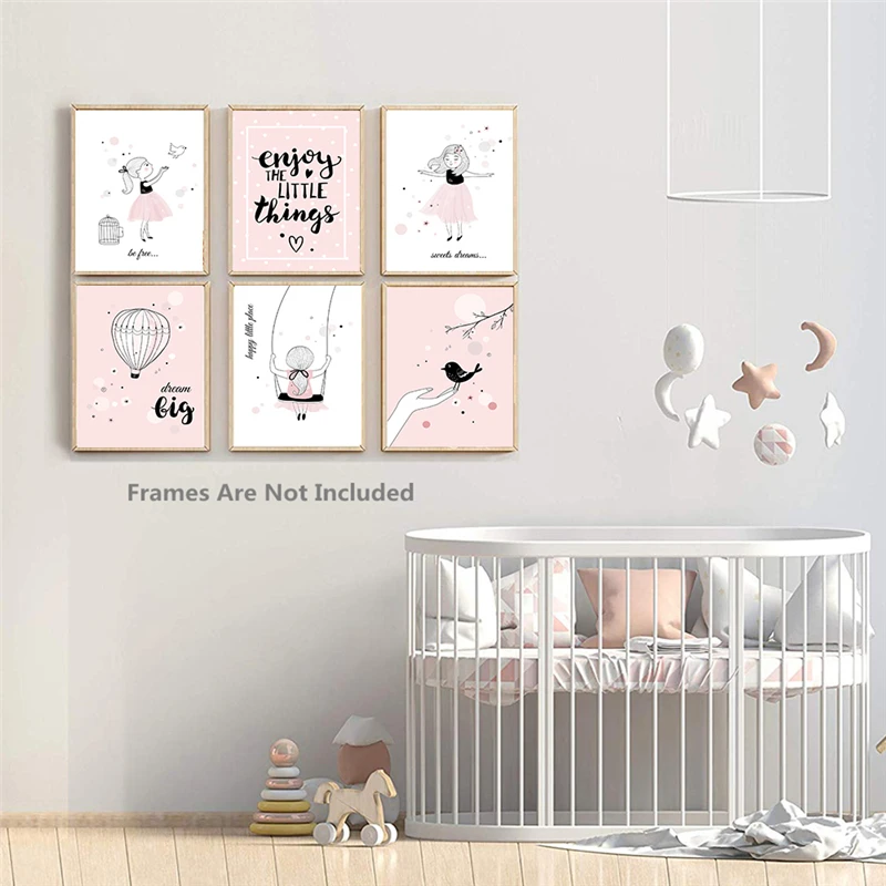 Розовое украшение для комнаты качающаяся девочка скандинавский мультяшный