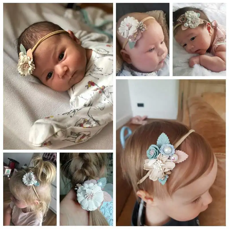 3D с цветочным принтом повязка на голову для малышей Одежда маленьких девочек