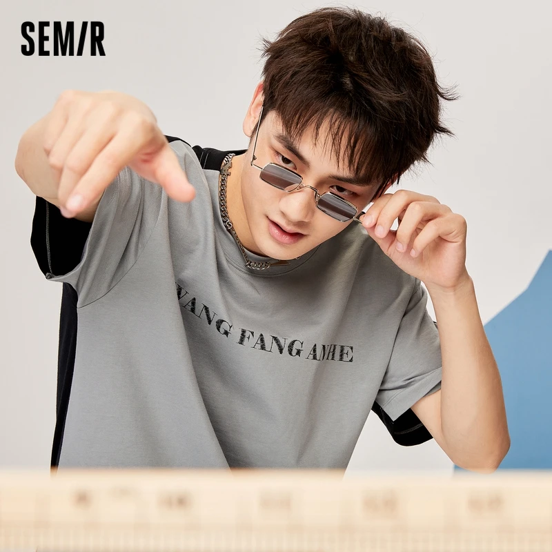 

Футболка SEMIR мужская с коротким рукавом, рубашка в национальном стиле, трендовая футболка в китайском стиле с надписью, брендовая одежда для...