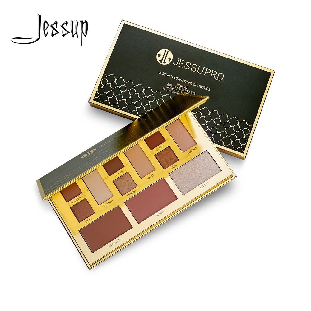 

Jessup 12 Colors Eye Shadow Highlight Blush 3 in 1 Makeup Eyeshadow Pallete maquillage yeux Waterproof Natural E703