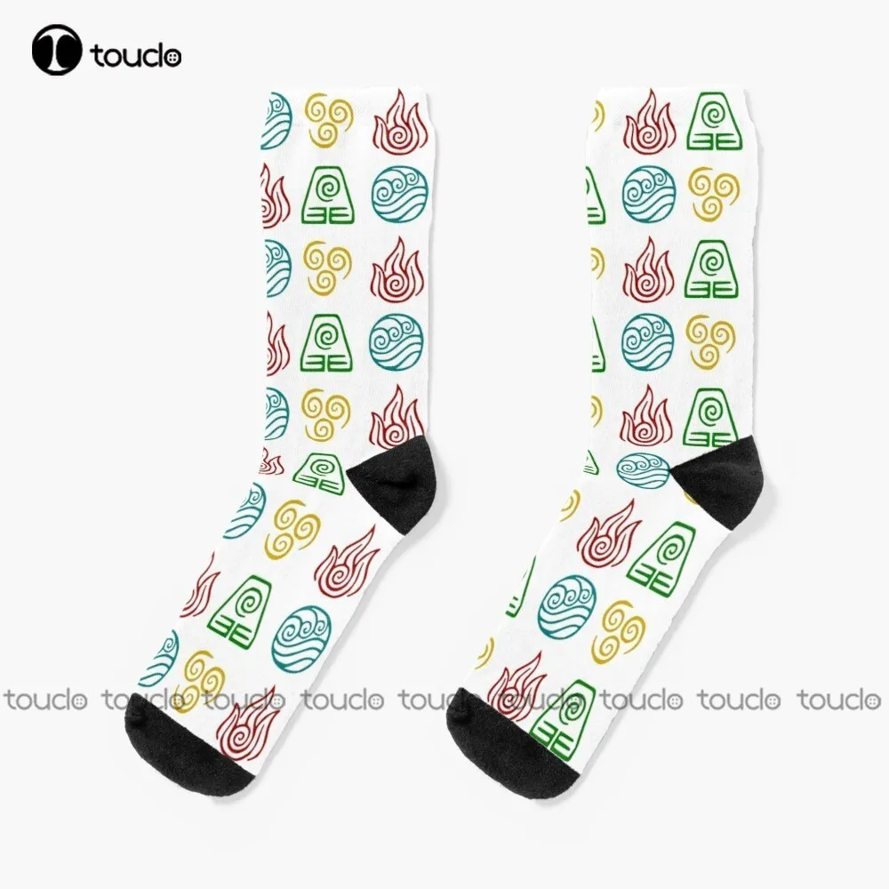 

The Four Elements Avatar The Last Airbender Socks Baseball Socks Men Christmas New Year Gift 360° Digital Print Hd High Quality