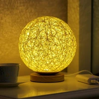 childrens night light usb led lamp dimmable bedroom small table lighting 18cm 7%e2%80%9d tall rantan shade wood base vintage style