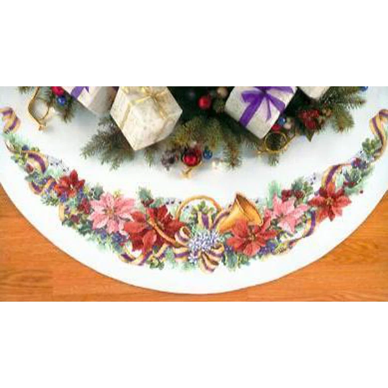 

Top Quality Lovely Holiday Theme Counted Cross Stitch Kit Holiday Harmony Tree Skirt Tablecloth Cross Stitch