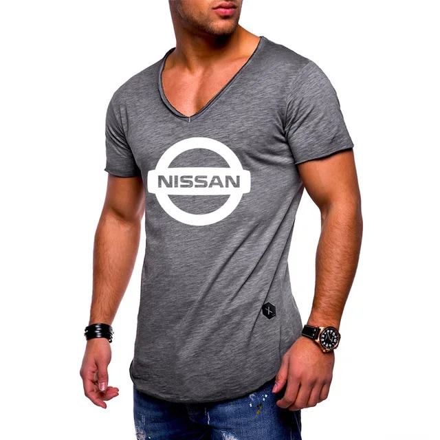 Летняя мужская футболка для Mitsubishi с логотипом автомобиля Мужская однотонная