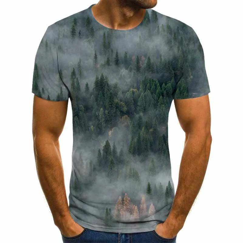 

new Summer 3D printing casual men 's T- shirt short-sleeved O-neck men 's T- shirt fashion splash printing 3D T- shirt top