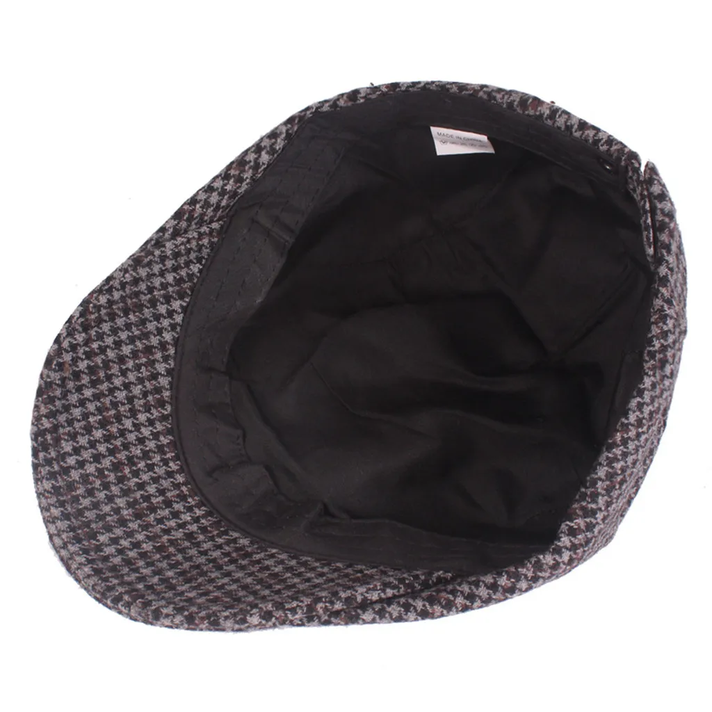 Beret Peaky Blinder Men Women Vintage Plaid Houndstooth Felt Berets Hats Winter Warm Flat Cap Duckbill Caps берет 베레모 #H |