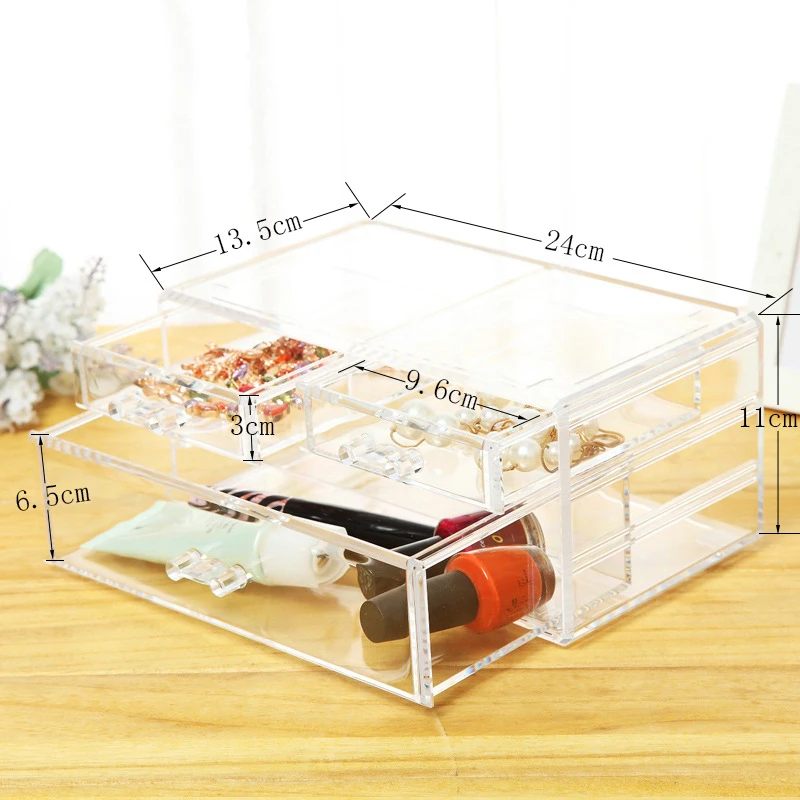 

Acrylic Storage Box Transparent Lipstick Holder Drawer Makeup Organizer Cosmetics Storage Drawer Lipstick Jewelry Display Stand