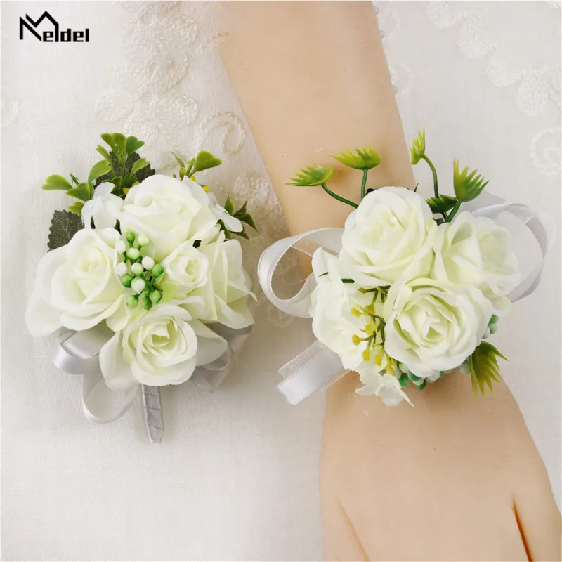 Свадебная бутоньерка Meldel браслет для подружек невесты на запястье девушек