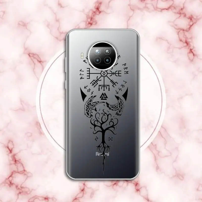 

Viking Vegvisir Odin Nordic luxury protective Phone Case funda Transparent for Xiaomi Redmi note 10 t 8 9 pro lite 11