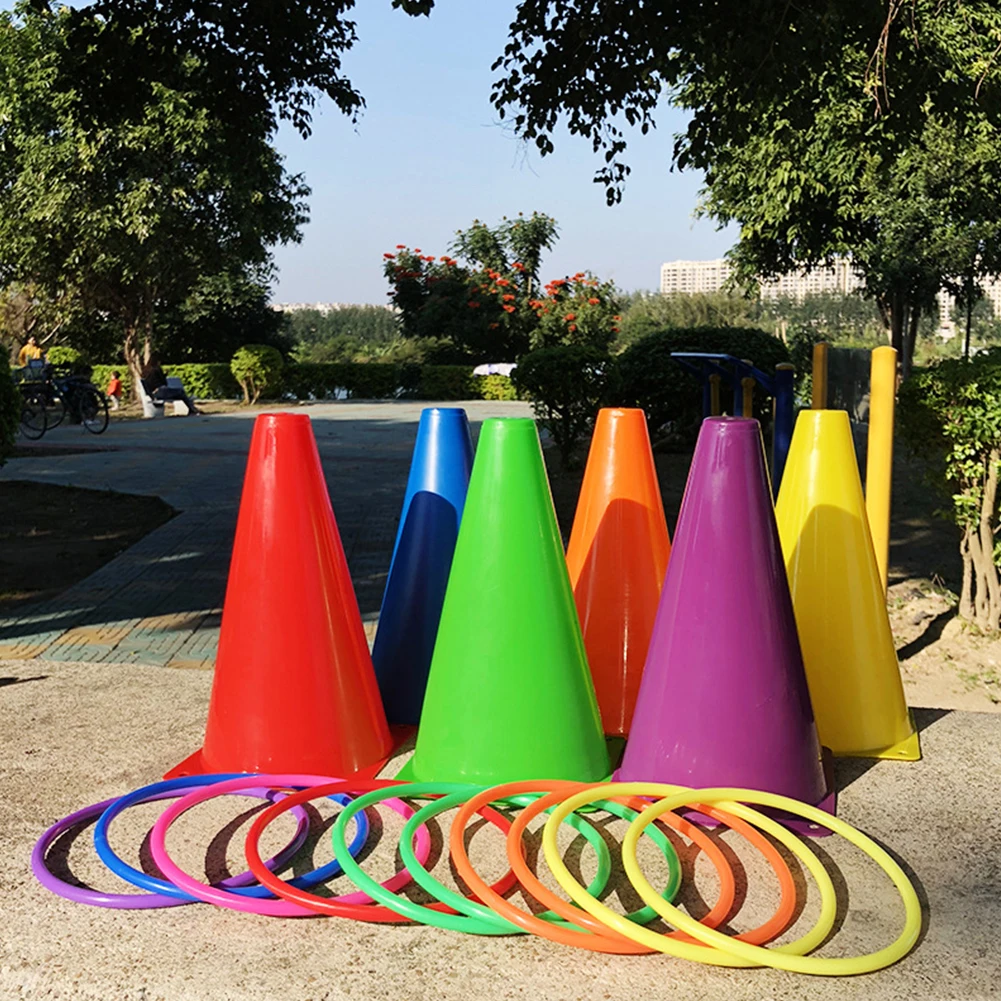 

Kids Interactive Outdoor Playing Throwing Buckets Game Parent Child Party Sensory Training Sports Agility Practice Toss Ring Set