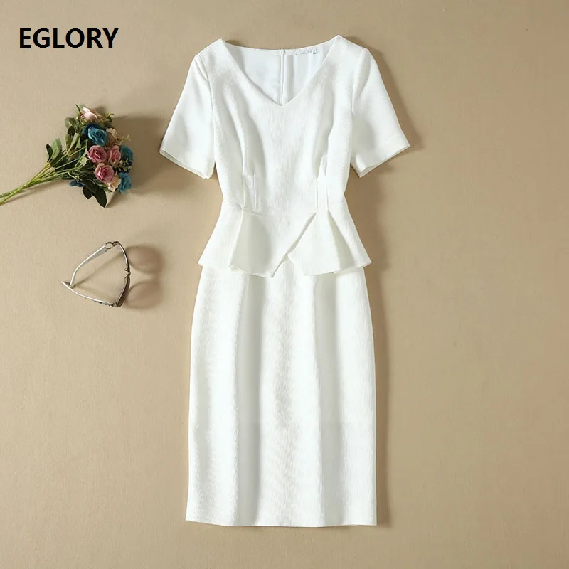 Элегантное белое платье весна-осень 2020 Стильное женское сексуальное с v-образным