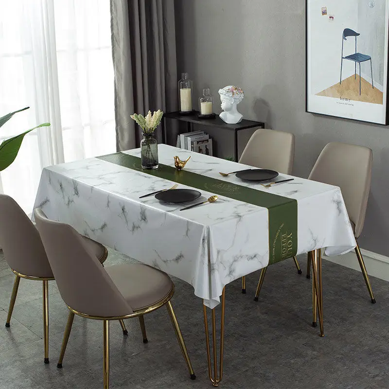 

Table flag, table cloth, waterproof, oil proof, wash free PVC leather cloth, tea table cloth, table mat, simple and modern table