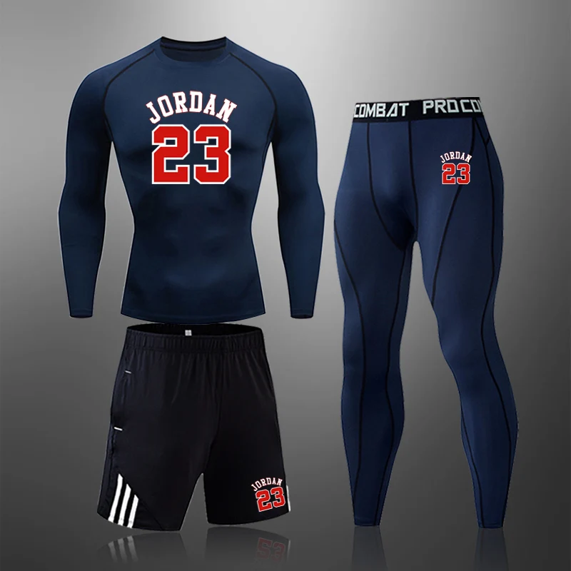 

New Men's Excellent Quality Compression Sports Suit Jordan 23 Men's Basketball Underwear Mens Gym Jogging Fitness Tactical Top