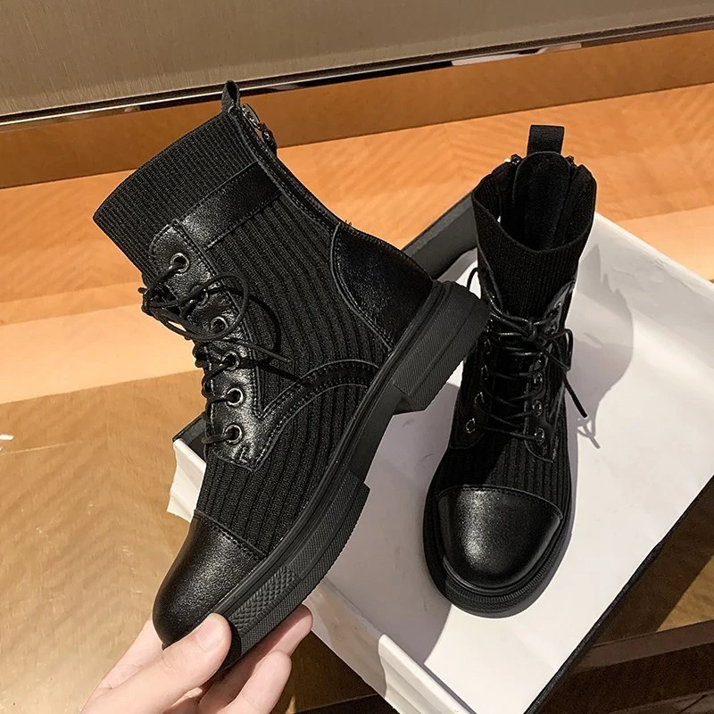

Женские модные ботинки, новинка 2022, женская обувь, нескользящая обувь на платформе и носки, роскошная женская обувь