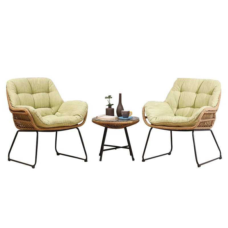 Домашний плетеный стул из трех частей для отдыха балкон Высокоэластичный стол с