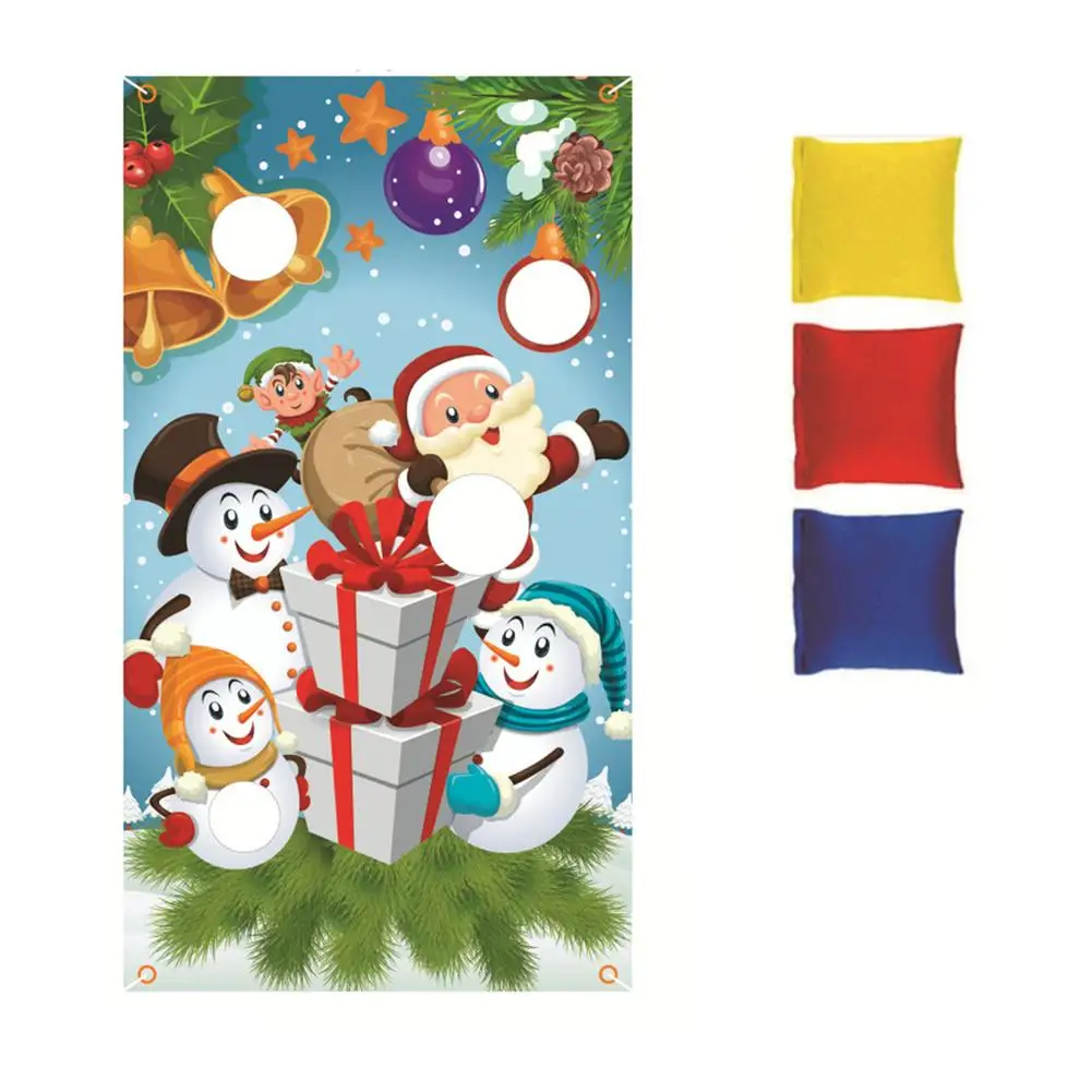 

Christmas Theme Toss Game - Funny Bean Bag Throwing Game Party Favors Supplies Game Toy Christmas Cute Home Decoration Corn H