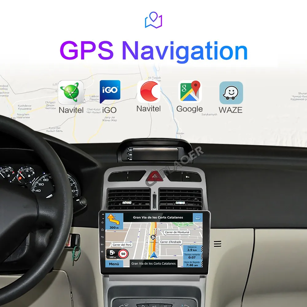 Автомагнитола на Android с Gps навигацией для Peugeot 307 307CC 307SW 2004 2013 мультимедийная