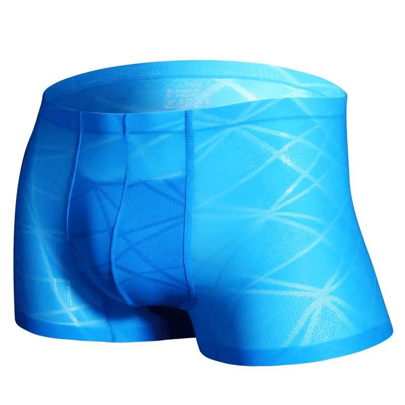 Тонкие и гладкие качественные мужские трусы с выпуклым дизайном шелковые