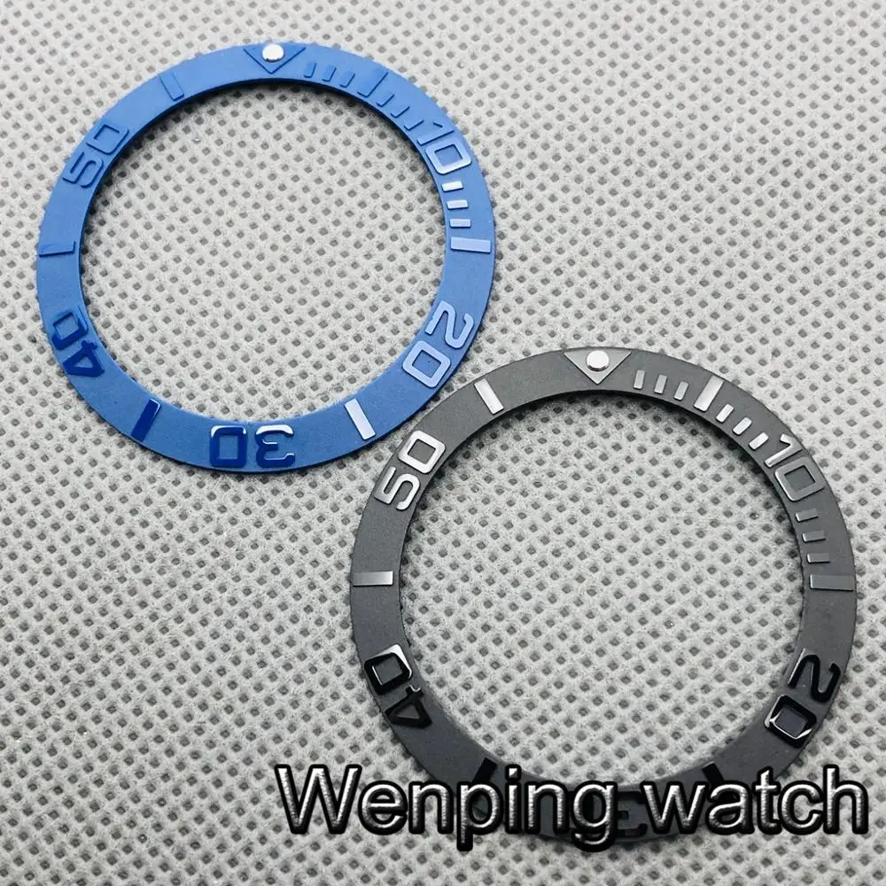 Watch parts 40mm high quality black/blue ceramic bezel Insert fit 43mm watch case mens watch bezel