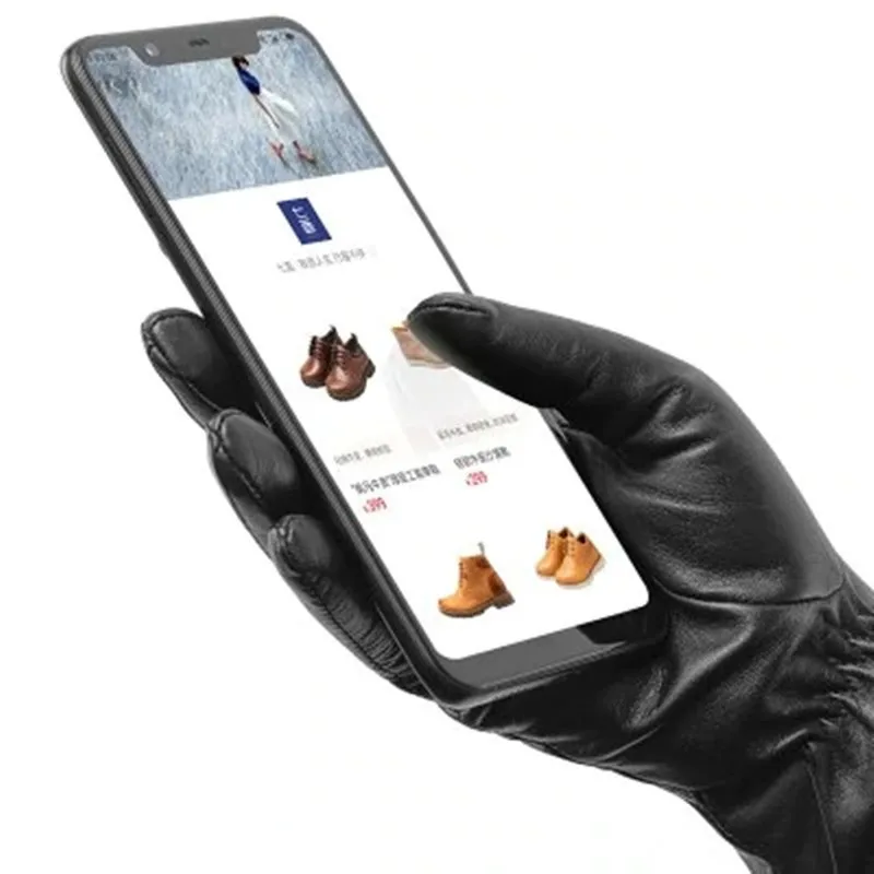 Оригинальные мужские/мужские перчатки Qimian из овчины с сенсорным экраном