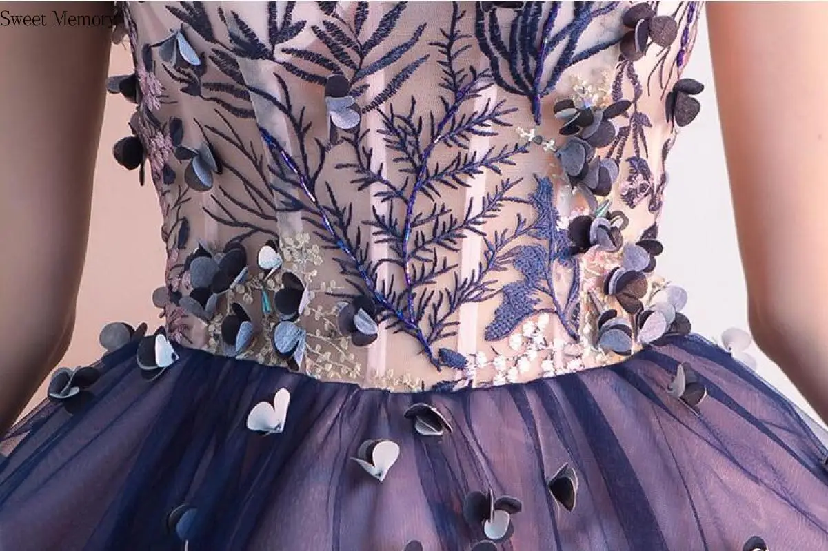 

2021 Sweet Memory Dark Purple Graduation Vestidos Homecoming Dresses Charming Ruffles Flowers Special Occasion Dress Lady Robe
