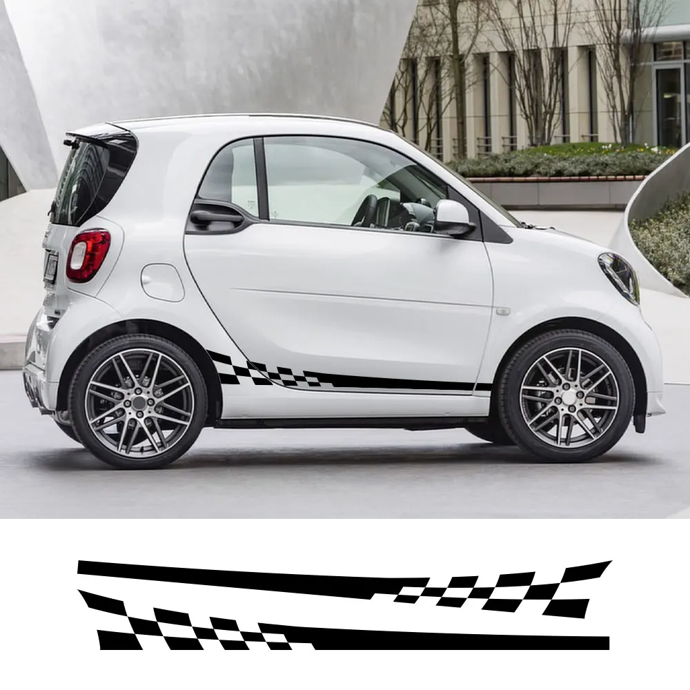 

Car Door Side Skirt Stripes Stickers Auto Waist line Vinyl Film PVC Decals Decor Accessories for Smart 451 453 Fortwo Forfour