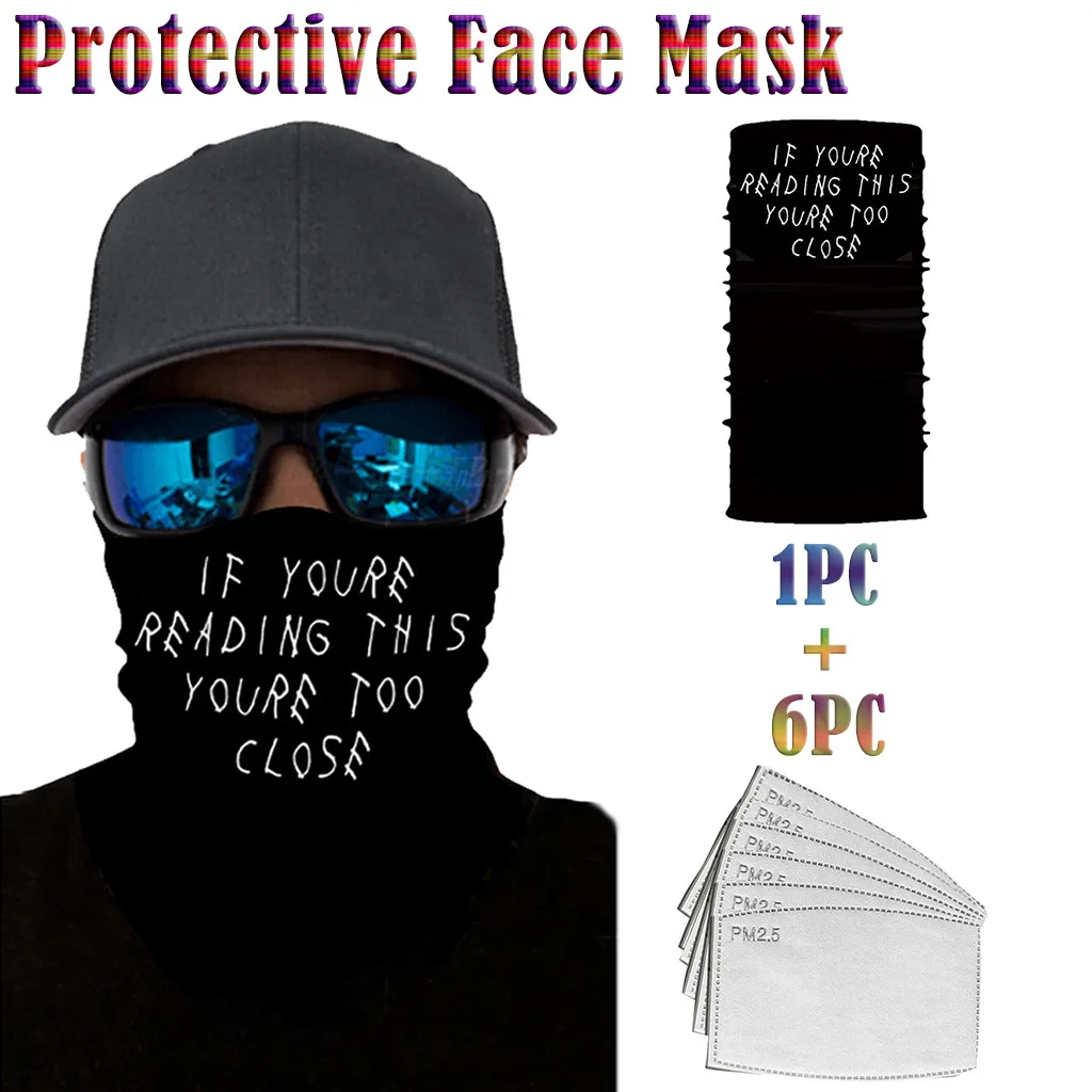 Ветрозащитный шарф бандана маска для защиты от пыли Спортивная лица + фильтры