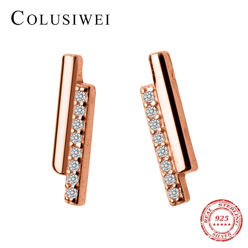 

Colusiwei Dazzling Clear CZ Stud Earrings for Women 925 Sterling Silver Elegant Earrings Wedding Statement Fine Jewelry Gifts