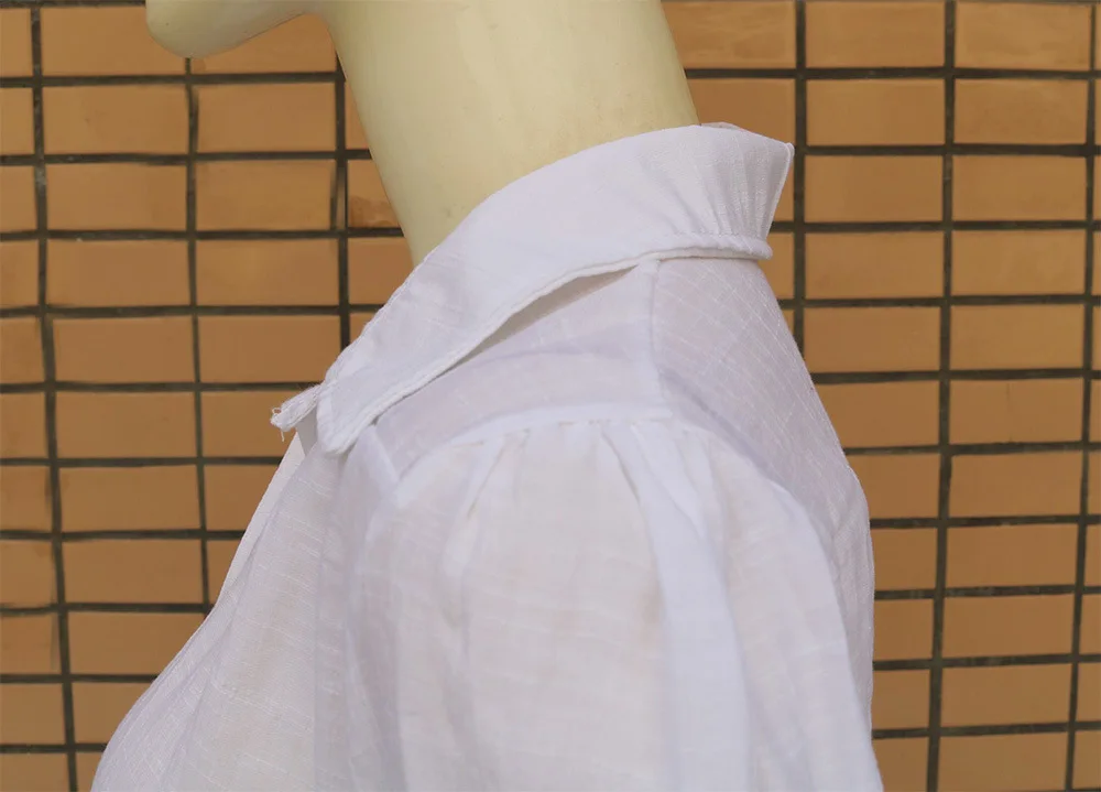 

2019 Simple Loose Long-Sleeved Suit White-Collar Shirt Casual Shirt Ladies V-neck Shirt Spring And Autumn