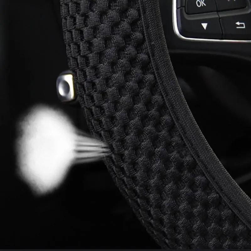 

Universal Leather Car Steering Wheel Cover Anti-Slip Breathable Comfortable Elastic Steering Wheel Cover Auto Interior Accessory