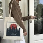 Холщовые сумки-тоуты INS Universe для женщин, винтажные повседневные сумочки на плечо в стиле Харадзюку, с мультяшным принтом улззанг, многоразовая книжная сумка для покупок