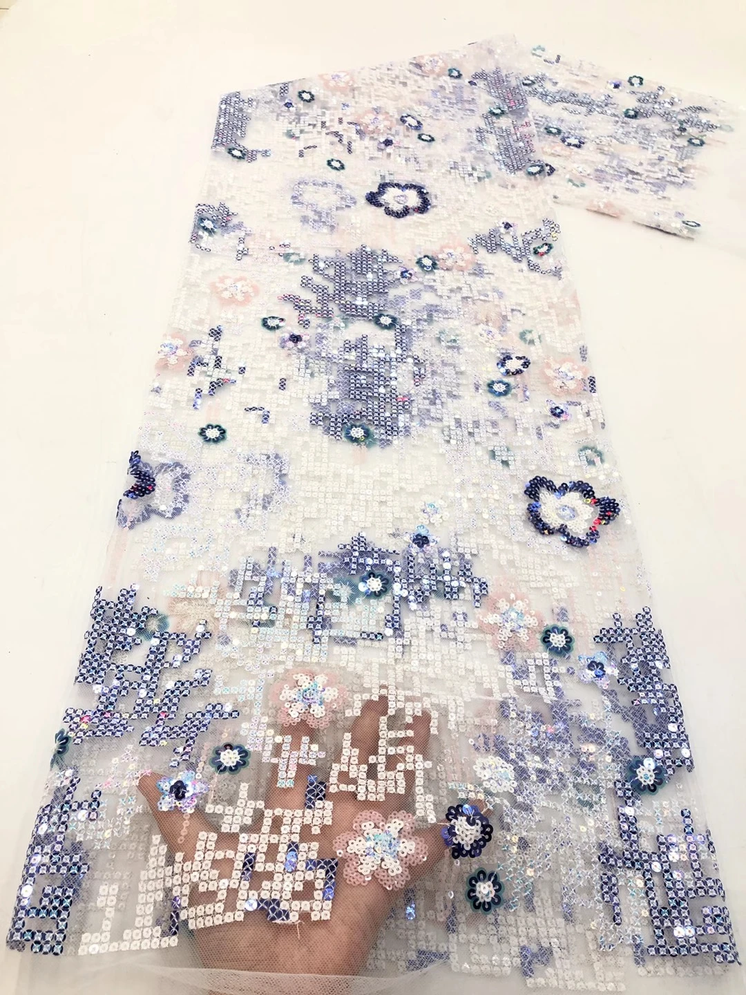 Новинка 2021 фиолетовая африканская французская сетчатая кружевная ткань вышитая