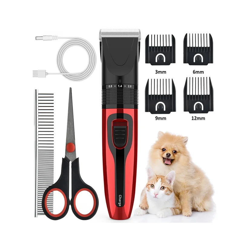 

Clippers Kit Rechargeable Dog Grooming Low Noice Dog Cat Clipper Professional Cordless Pet Hair Trimmer Shaver Tools Scissor
