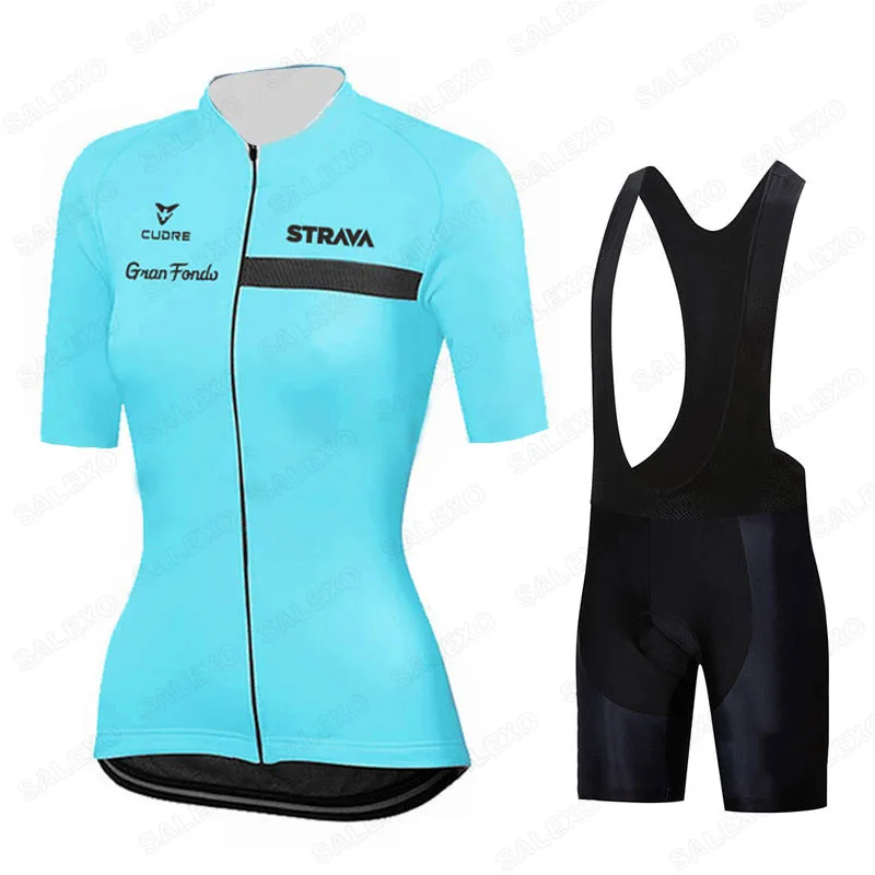 Женский трикотажный комплект для велоспорта STRAVA профессиональный одежды с