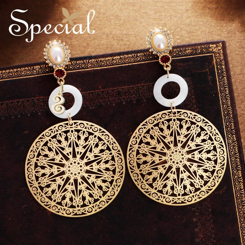 Специальные таинственные большие серьги из серебра 925 пробы с отверстиями для