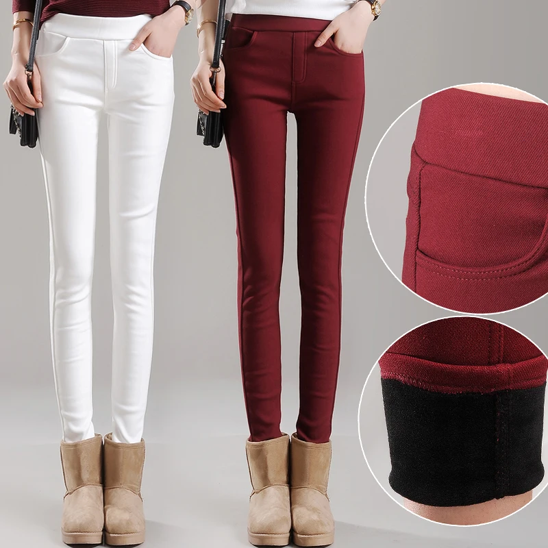 Женские леггинсы с меховым замком утепленные большого размера 4xl на осень и зиму