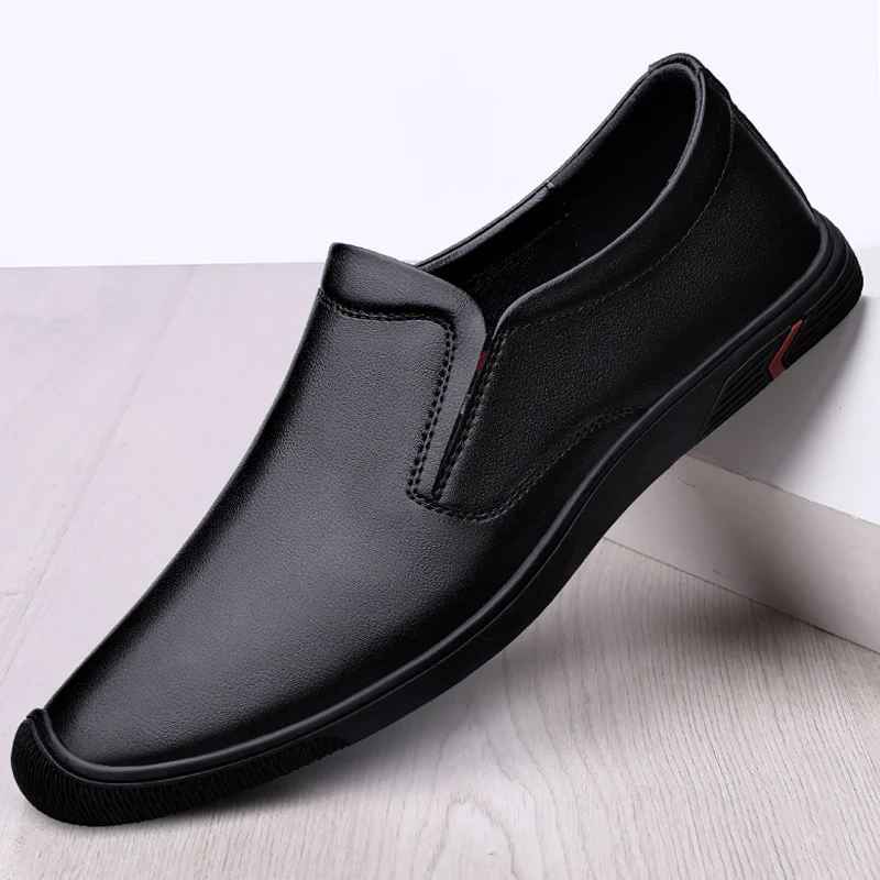 

2021 New Loafers Men Causal Leather Shoes Classics Black Slip On Shoe Man Comfortable Waterproof Driving Shoes For Male Big Size