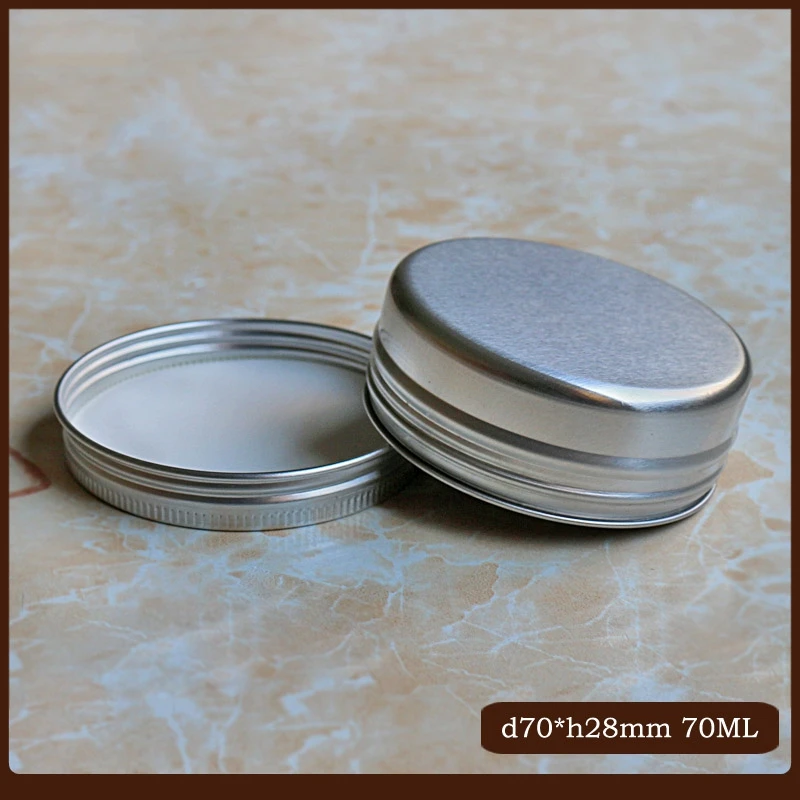 

50pcs/lot 70g Aluminum Cosmetic Jar Inner Lid Screw Thread Cream Pot 70ml Eyes Lip Balm Mask Tin Ointment Hand Cream Box