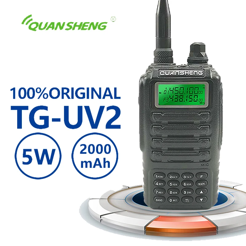 Новый Quansheng TG UV2 высокое качество мощные 5 Вт иди и болтай Walkie Talkie Vhf радио Cb сканер