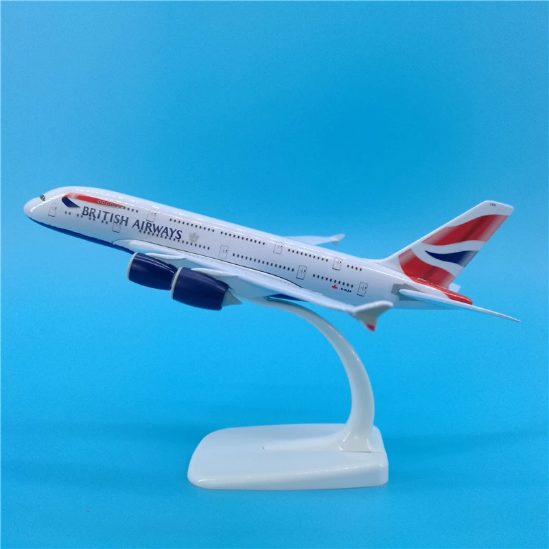 

20cm 1/400 scale airplane model toys Airbus A380 aircraft Air British model diecast alloy plane with base F display collective