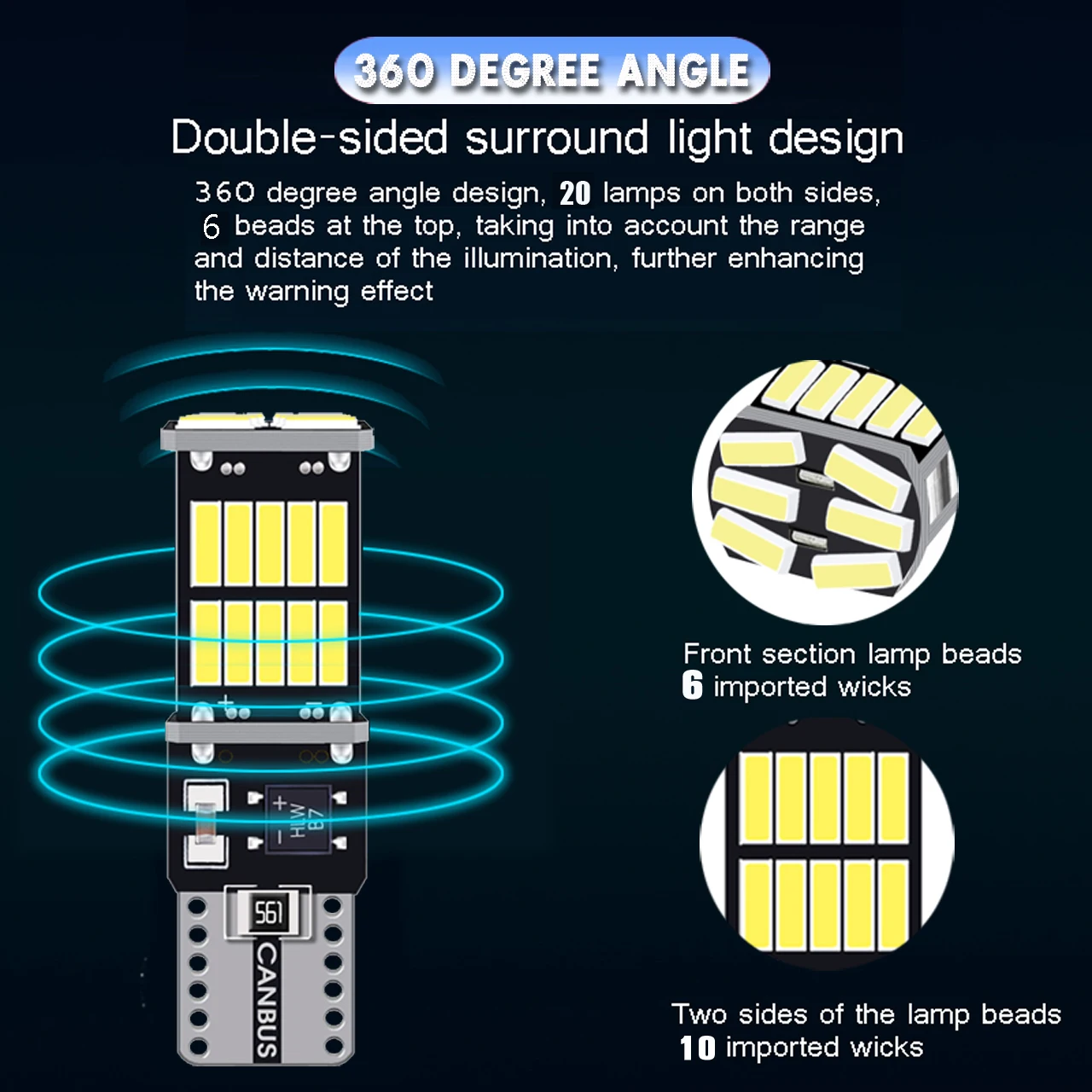 10 шт w5w светодиодный T10 Светодиодный лампочки Canbus 26SMD 4014 для Стоянкы Автомобилей