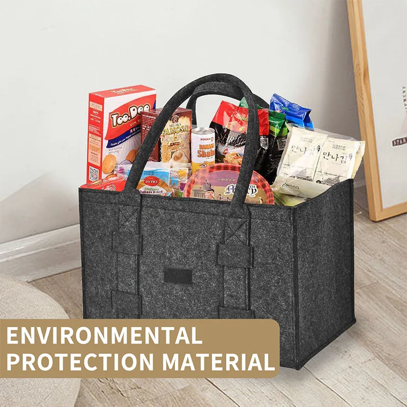 Фетровая сумка большая емкость складная женская для игрушек книг дров