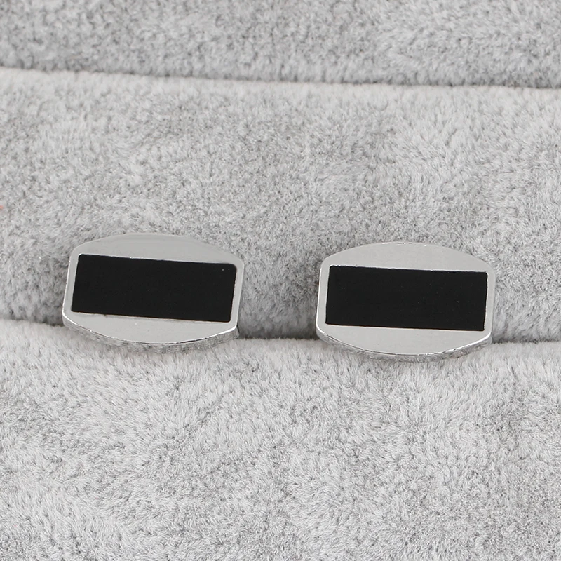 Витрина запонки классические квадратные серебряные с фотографией