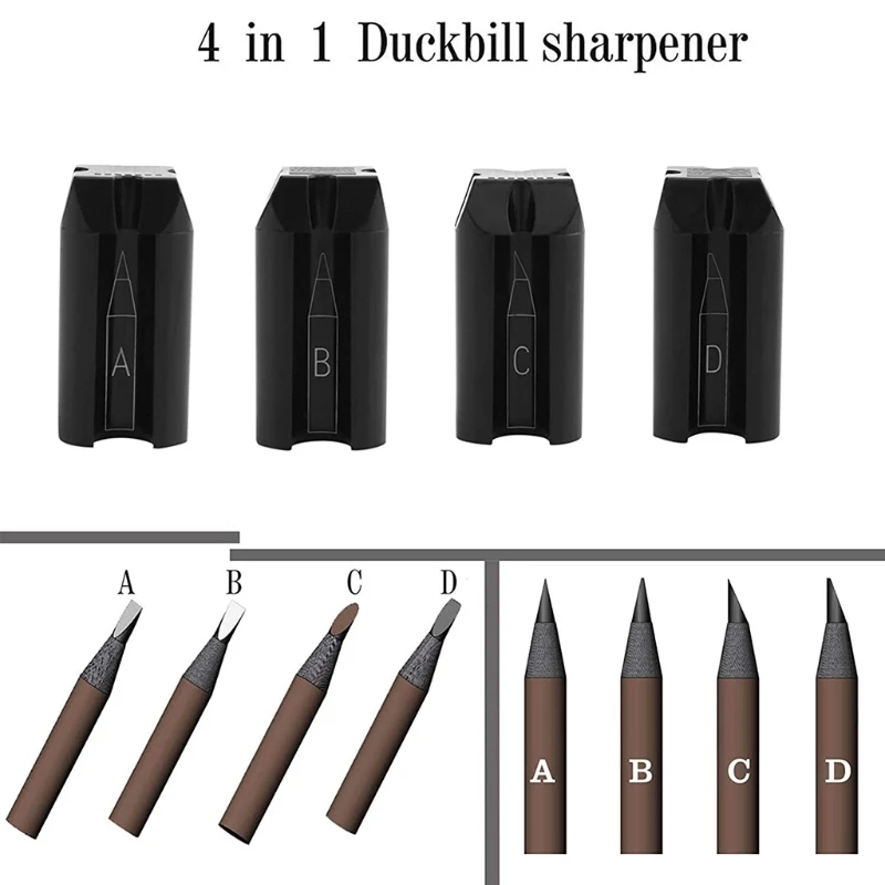 

4 In 1 Plastic Duckbill Shape Eyebrow Pencil Sharpener Eye Makeup Cosmetic Shaper Sharpening Tip Thin Tools Tattoo Supplies Acce