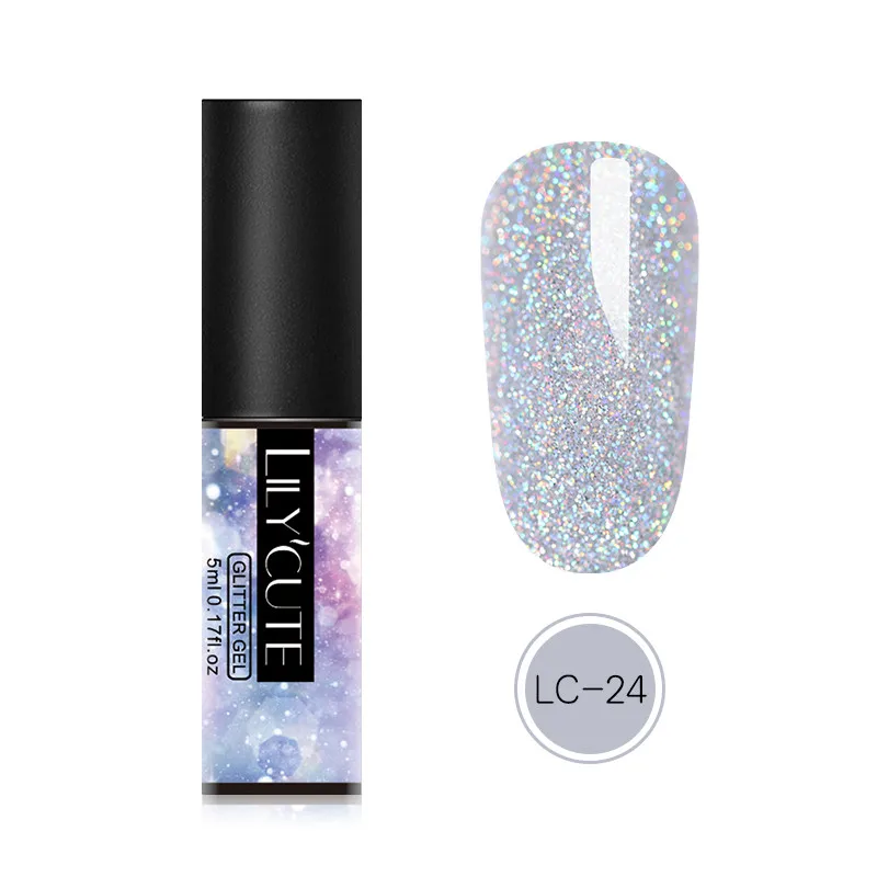 glitter 24 LILYCUTE блестки Гель-лак для ногтей замочить от ногтей УФ светодиодный Блеск Гель-лак для маникюра инструмент для дизайна - Цвет: glitter 24