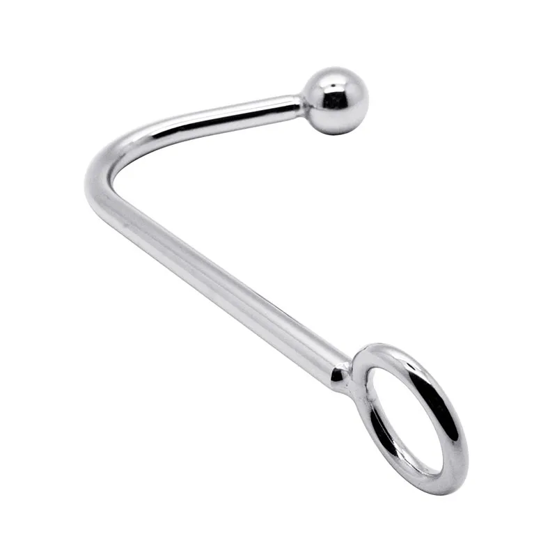 Размера плюс Нержавеющая сталь металлический крюк с 1 Анальные шарики анальный